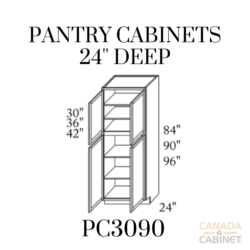 High Gloss Pantry Cabinet 30 inches wide 24 inches deep 90 inches tall with White box and High Gloss doors