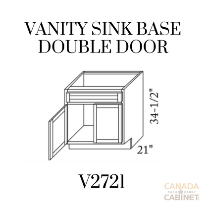 High Gloss Vanity Cabinet 27 inches wide 21 inches deep 34.5 inches tall with White box and High Gloss doors