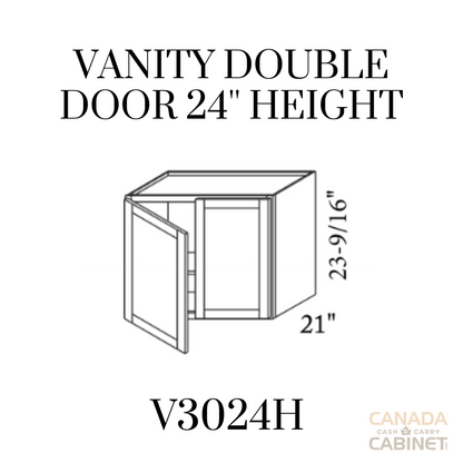 Stormy Grey Vanity 24 inch Cabinet 30 inches wide 24 inches deep 34.5 inches tall with Stormy Grey box and Stormy Grey doors